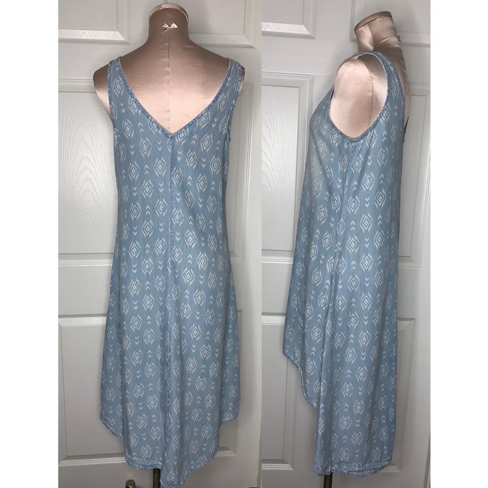 Anthropologie Cloth & Stone Chambray Printed Dress